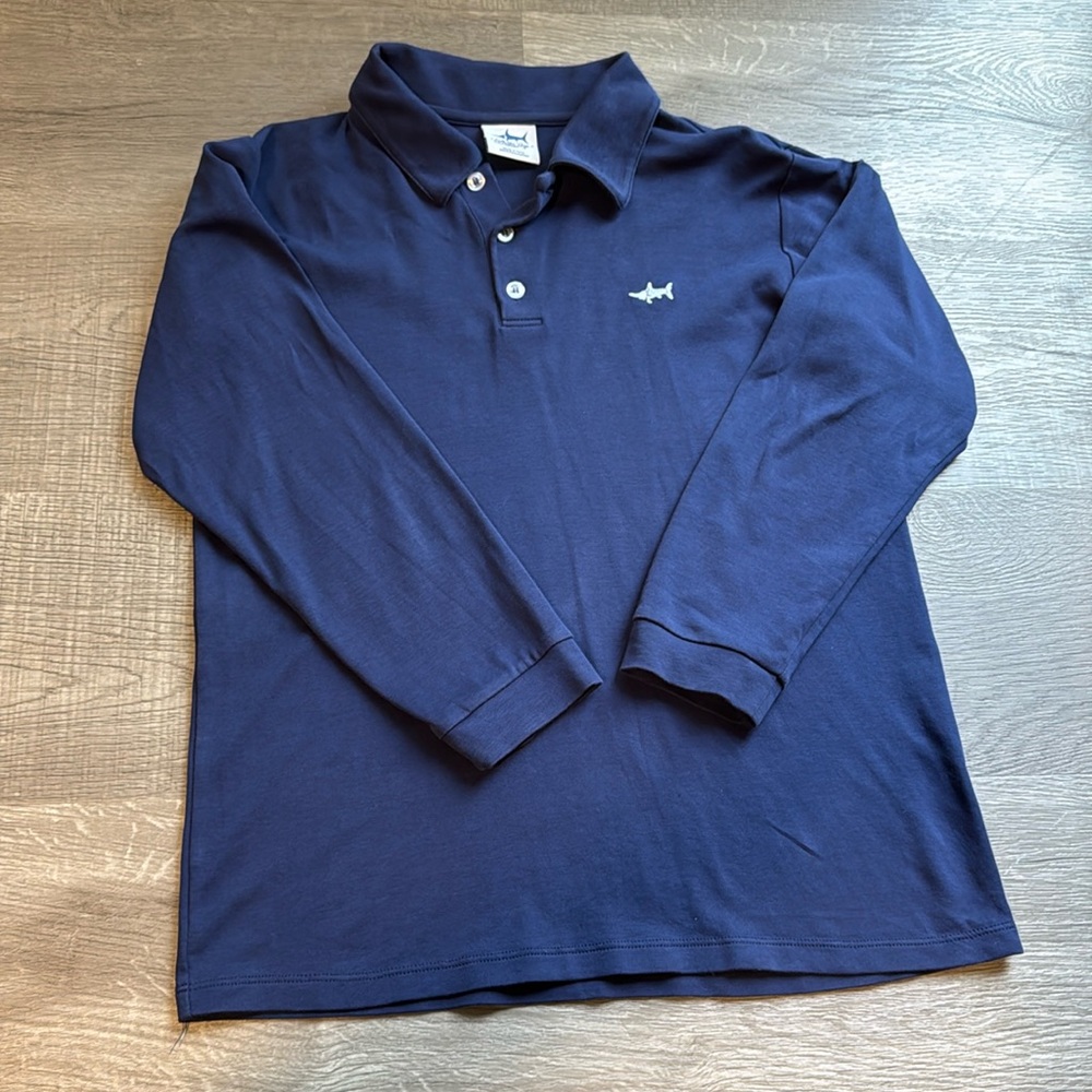 Saltwater Boys along Sleeve Blue Polo